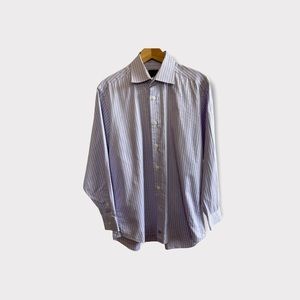DAVID DONAHUE Lilac Long Sleeve Button Down Lilac Mens Designer Dress Shirt